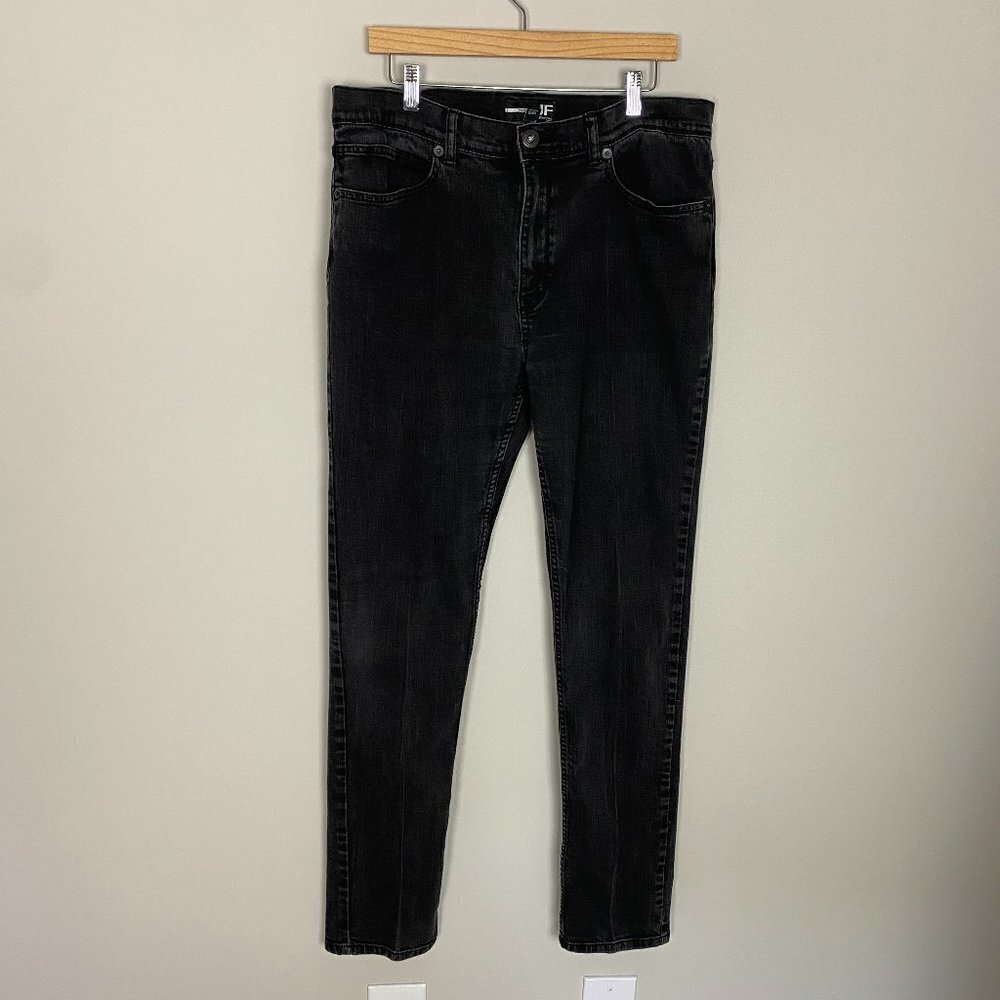 jf j.ferrar‎ Skinny Gray Faded Black Mens Jeans 36x34